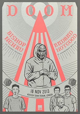poster design for doom, bishop nehru, badbadnotgood. 